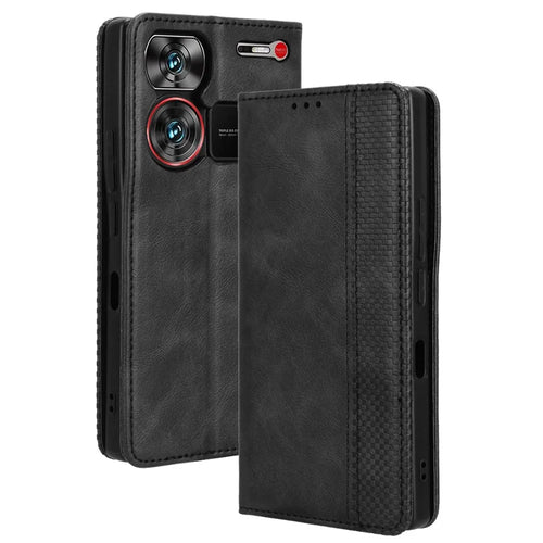 For ZTE nubia Z60 Ultra Wallet Leather Case Stand Cover Magnetic Closing - Black - 1