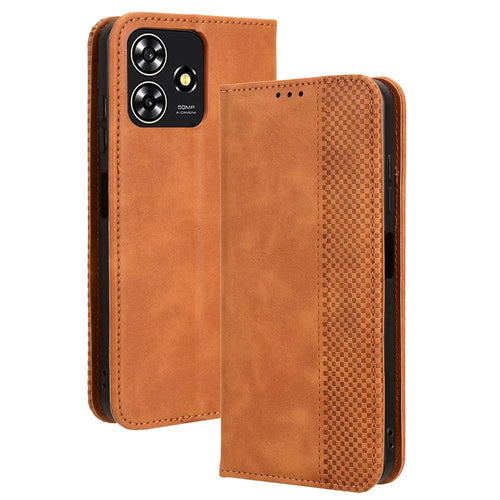 For ZTE Blade A73 / Blade V50 Vita / Blade V50 Design 4G / Axon 50 Lite Case PU Leather Phone Wallet - Brown - 1