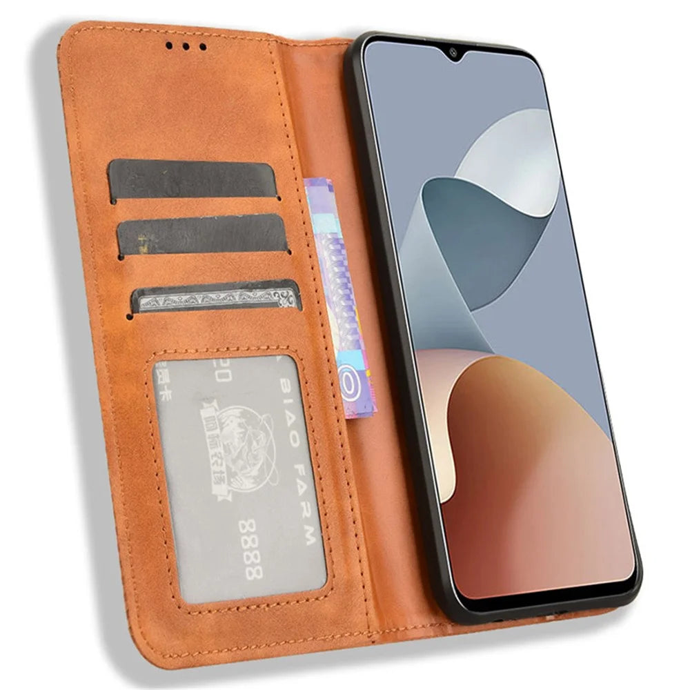 For ZTE Blade A73 / Blade V50 Vita / Blade V50 Design 4G / Axon 50 Lite Case PU Leather Phone Wallet - Brown - 2