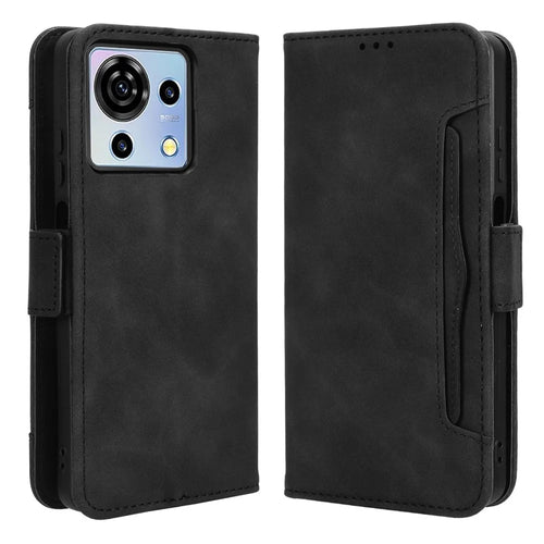 For ZTE Blade V50 Vita Phone Case Multiple Card Slots PU Leather Cover Wallet - Black - 1