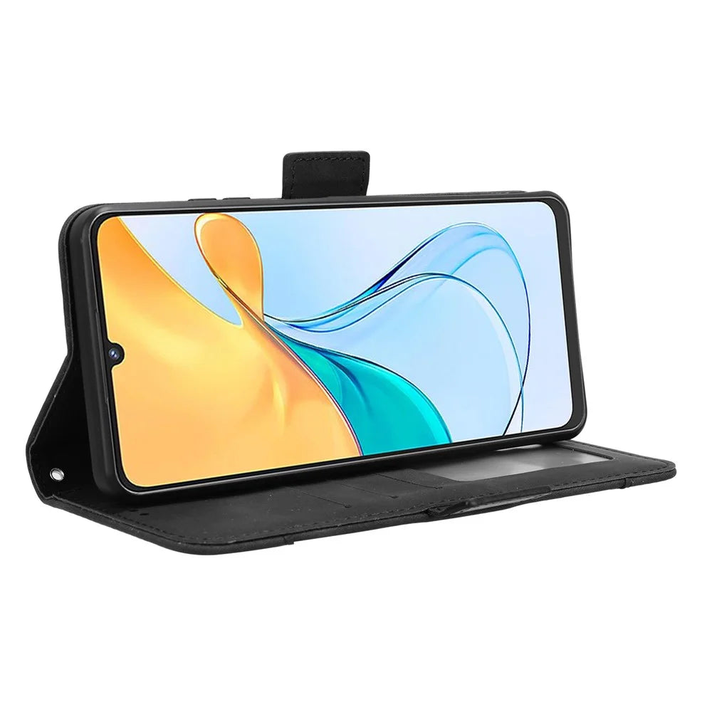 For ZTE Blade V50 Vita Phone Case Multiple Card Slots PU Leather Cover Wallet - Black - 4