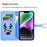 For iPhone 14 Protective Case Gradient Crocodile Texture Deer Decor Phone Shell with Stand - Blue - 2