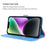 For iPhone 14 Protective Case Gradient Crocodile Texture Deer Decor Phone Shell with Stand - Blue - 3