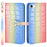 For iPhone 7 / 8 / SE (2020) / SE (2022) Case Gradient Crocodile Texture Wallet Phone Cover - Blue - 1