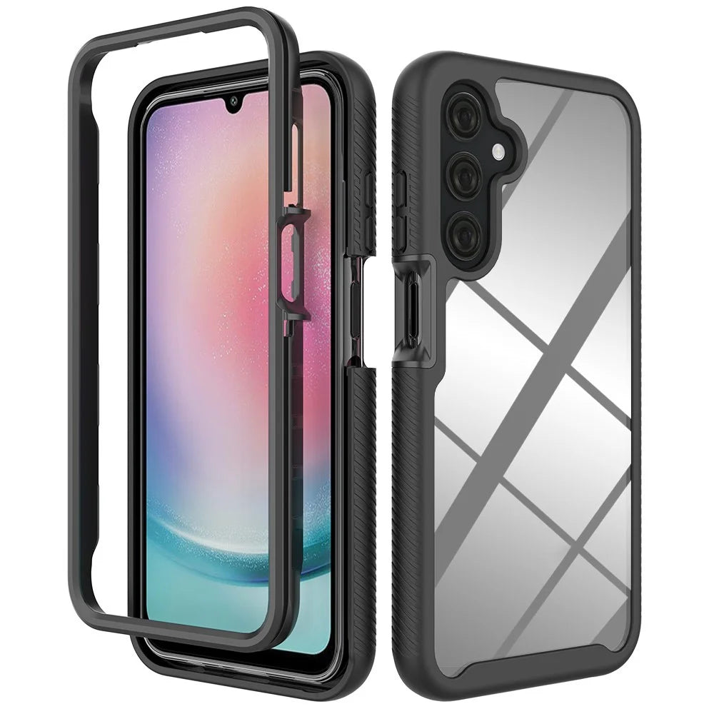 For Samsung Galaxy A25 5G (Global) (161.0 x 76.5 x 8.3mm) Case Anti-Drop PC+TPU Phone Back Cover - Black - 1