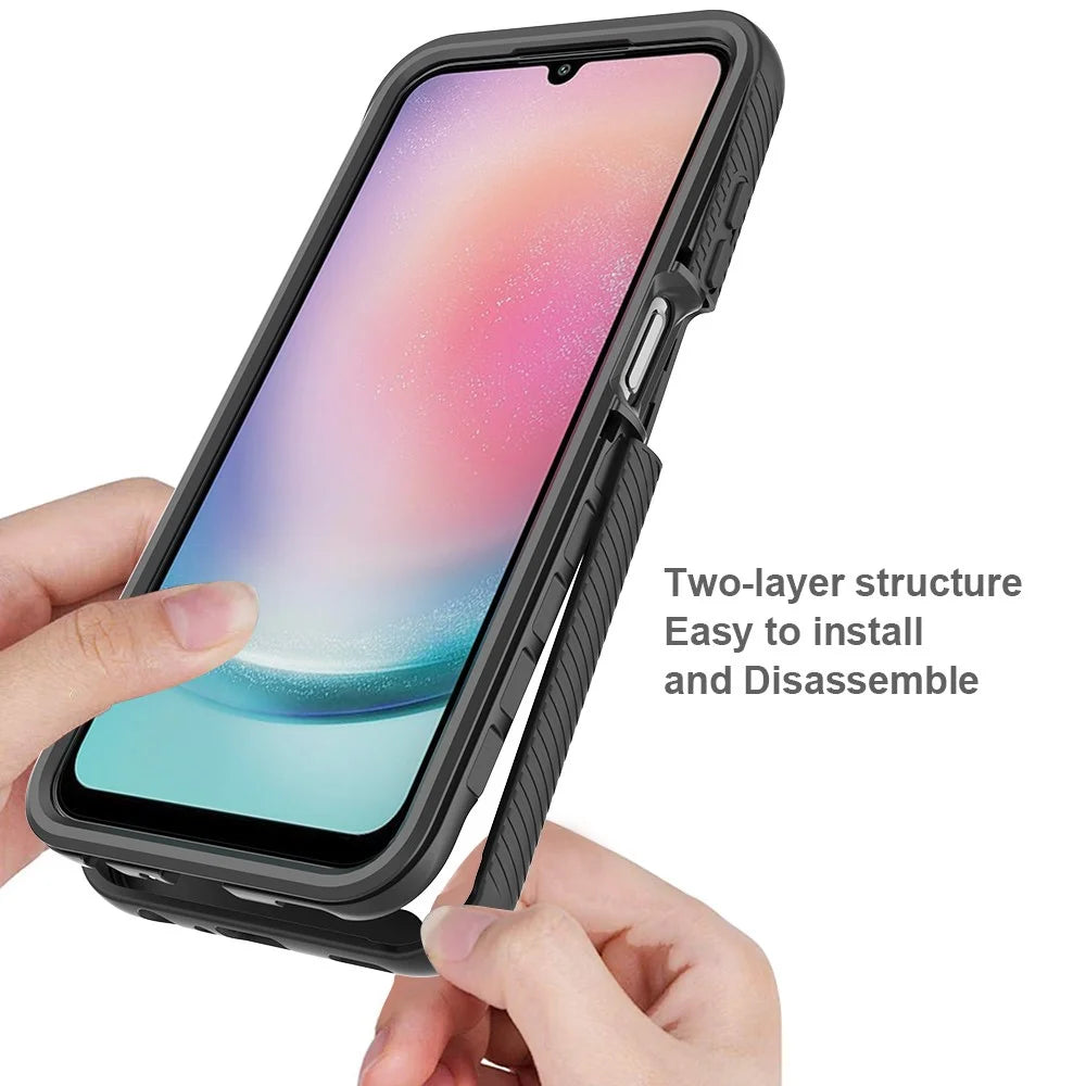 For Samsung Galaxy A25 5G (Global) (161.0 x 76.5 x 8.3mm) Case Anti-Drop PC+TPU Phone Back Cover - Black - 2