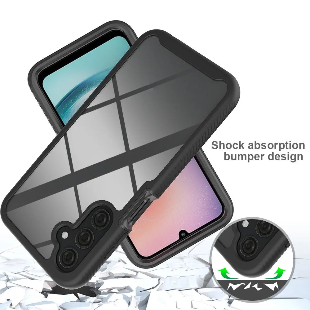 For Samsung Galaxy A25 5G (Global) (161.0 x 76.5 x 8.3mm) Case Anti-Drop PC+TPU Phone Back Cover - Black - 5