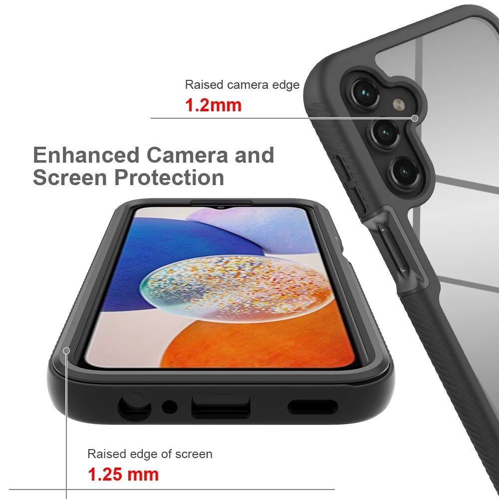 For Samsung Galaxy A15 4G / A15 5G Cell Phone Case Anti-Scratch PC+TPU Protective Back Cover - Baby Blue - 3