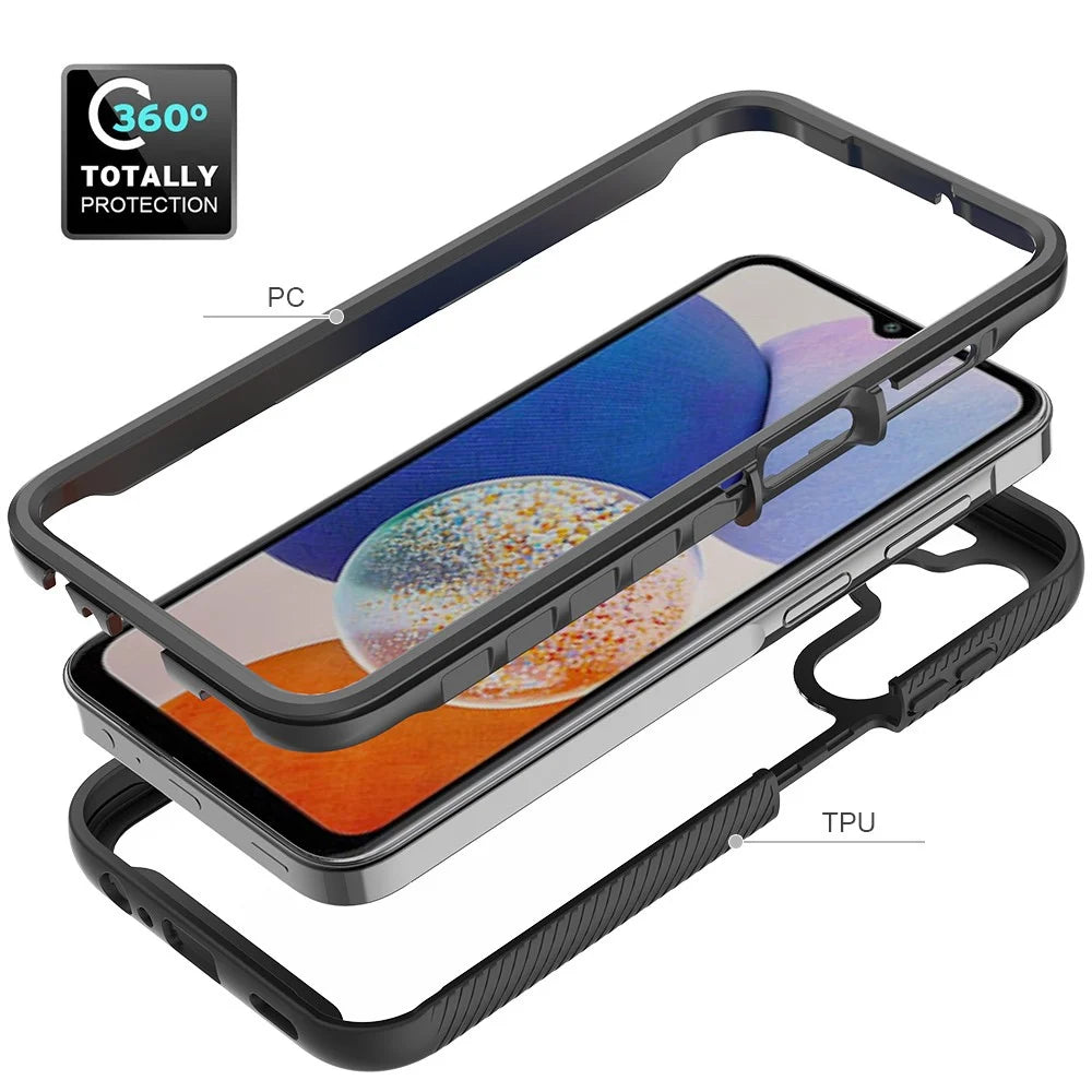 For Samsung Galaxy A15 4G / A15 5G Cell Phone Case Anti-Scratch PC+TPU Protective Back Cover - Baby Blue - 4
