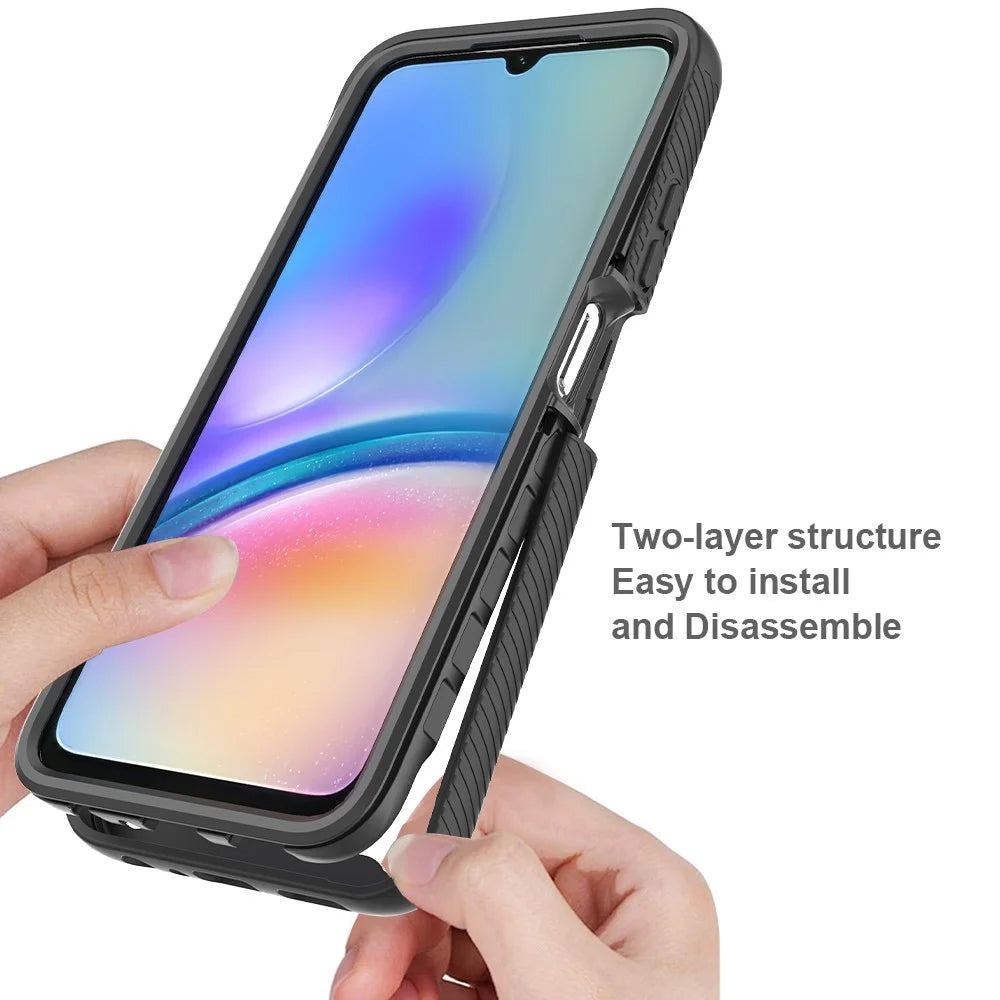 For Samsung Galaxy A05s 4G Case PC+TPU Shockproof Smart Phone Back Shell - Dark Blue - 2