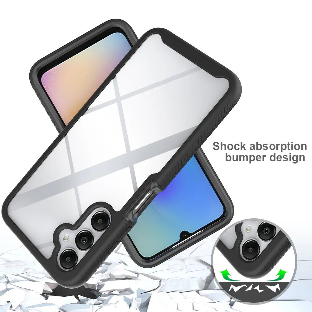 For Samsung Galaxy A05s 4G Case PC+TPU Shockproof Smart Phone Back Shell - Dark Blue - 5