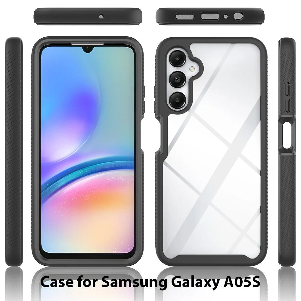 For Samsung Galaxy A05s 4G Case PC+TPU Shockproof Smart Phone Back Shell - Dark Blue - 6