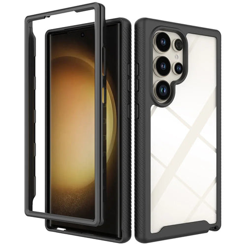 For Samsung Galaxy S24 Ultra Case Shock Absorbing PC+TPU Phone Guard Cover - Black - 1