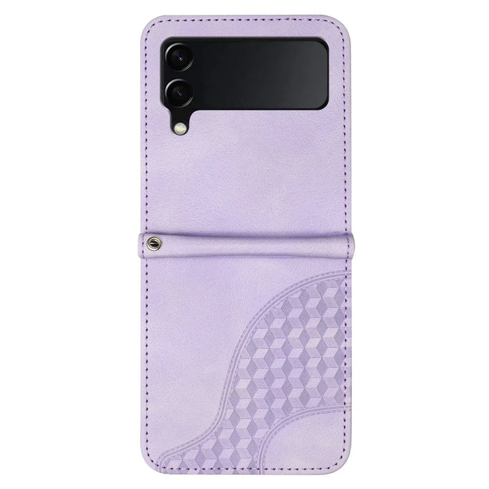 For Samsung Galaxy Z Flip3 5G Phone Case YX0060 Elephant Head Pattern Shockproof Cover - Purple - 4