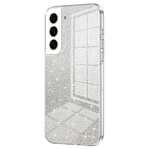 For Samsung Galaxy S22+ 5G Case Gradient Glitter Electroplated TPU Phone Cover - Transparent - 1