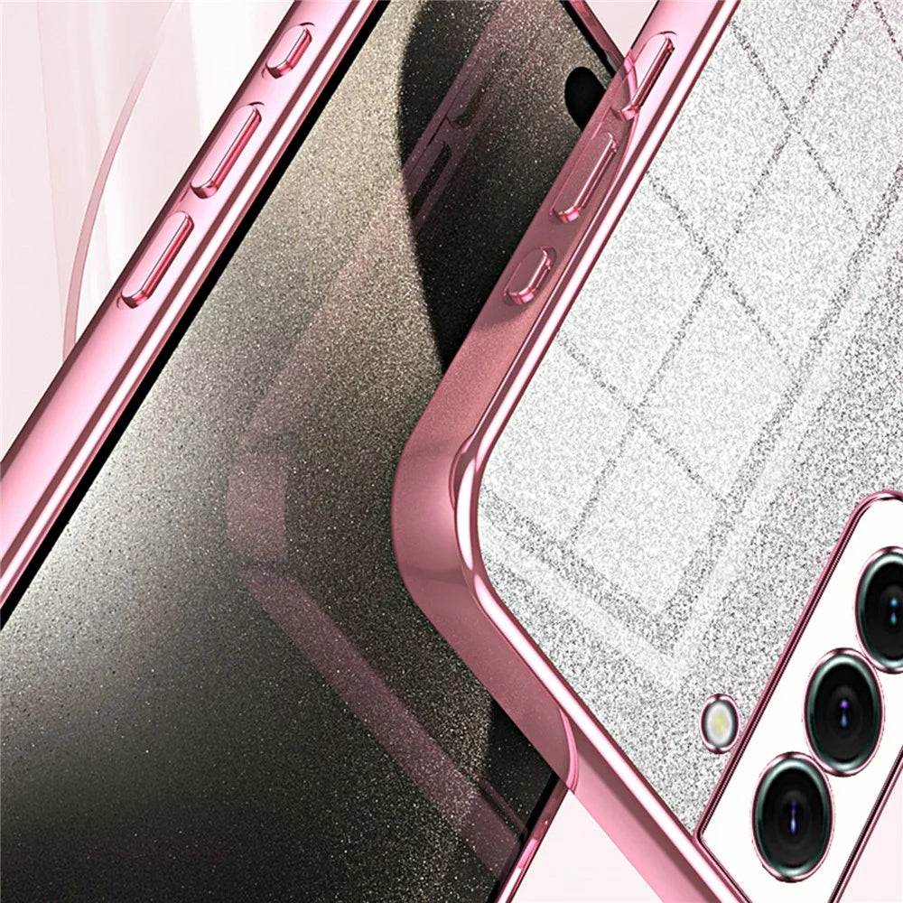 For Samsung Galaxy S22+ 5G Case Gradient Glitter Electroplated TPU Phone Cover - Transparent - 3