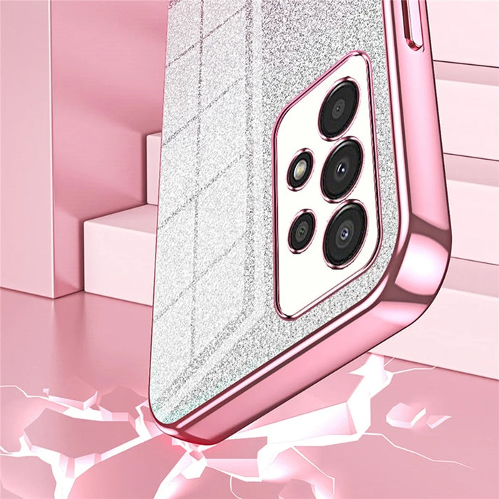 For Samsung Galaxy A13 4G TPU Case Gradient Glitter Electroplating Slim Phone Cover - Pink - 2