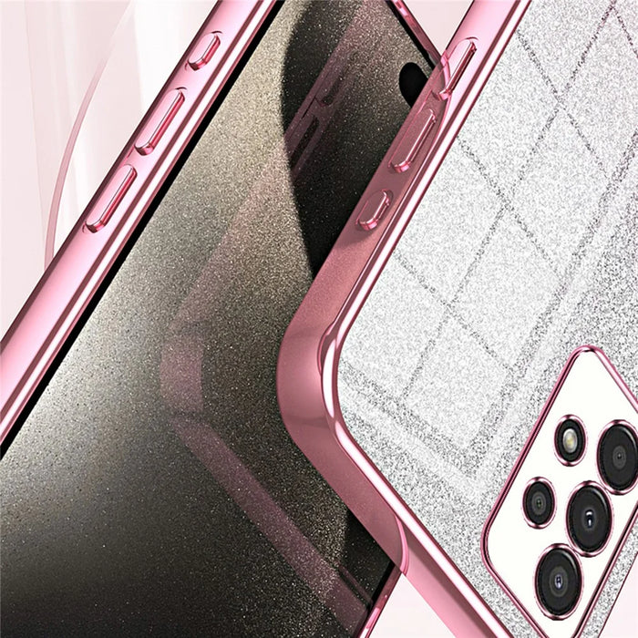 For Samsung Galaxy A13 4G TPU Case Gradient Glitter Electroplating Slim Phone Cover - Pink - 3