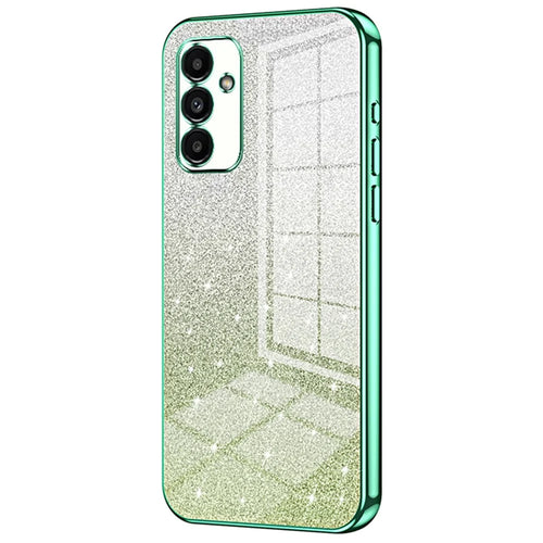 For Samsung Galaxy A13 5G Case Gradient Glitter Electroplated TPU Phone Case - Green - 1
