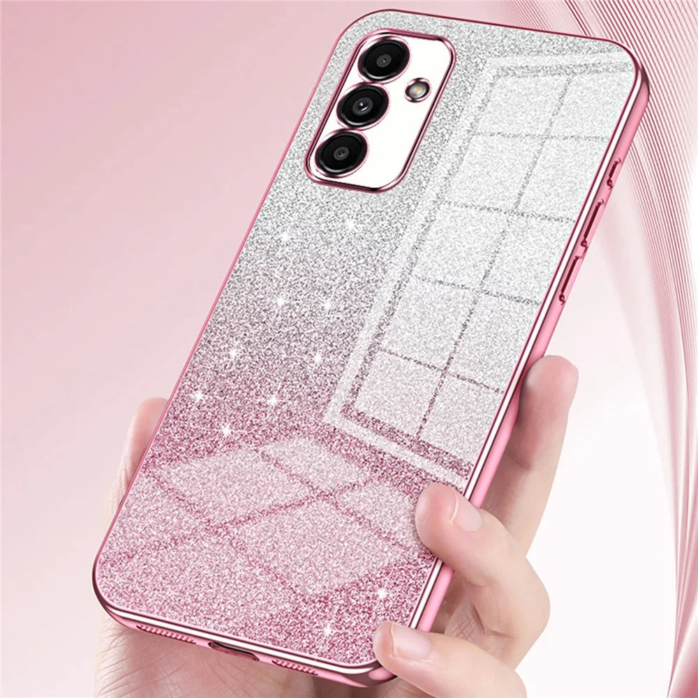 For Samsung Galaxy A13 5G Case Gradient Glitter Electroplated TPU Phone Case - Green - 4
