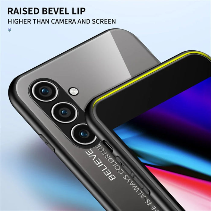 For Samsung Galaxy S24 Phone Cover Gradient Tempered Glass Back Cover - Gradient Pink Purple - 7