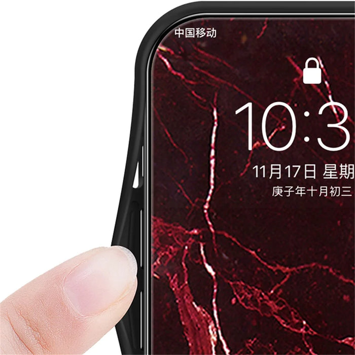 For Samsung Galaxy S24 Case Drop-proof Tempered Glass+PC+TPU Marble Pattern Printing Back Shell - Emerald Marble - 3