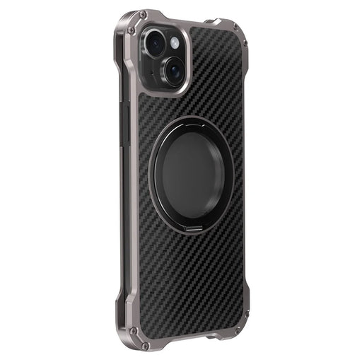 R-JUST RJ-51 For iPhone 15 Aluminum Alloy Phone Case Cover Rotatable Ring Kickstand - 2