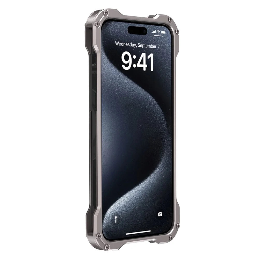 R-JUST RJ-51 For iPhone 15 Aluminum Alloy Phone Case Cover Rotatable Ring Kickstand - 3