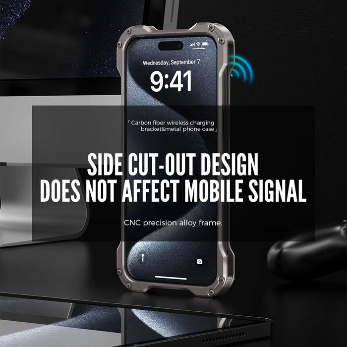 R-JUST RJ-51 For iPhone 15 Aluminum Alloy Phone Case Cover Rotatable Ring Kickstand - 5