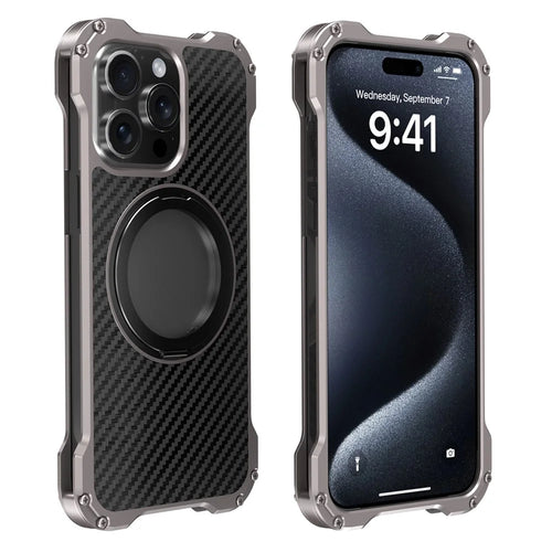 R-JUST RJ-51 For iPhone 15 Pro Magnetic Case Drop Protection Aluminum Alloy Phone Cover - 1