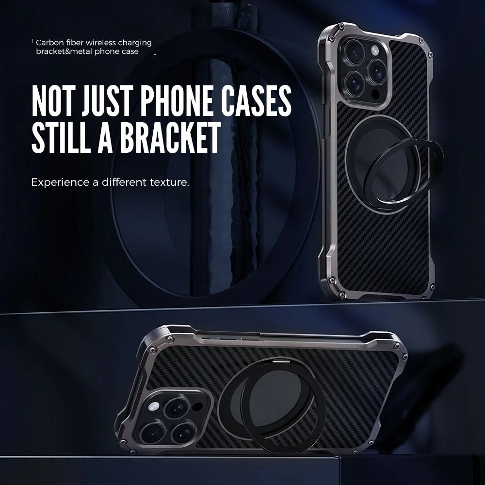 R-JUST RJ-51 For iPhone 15 Pro Magnetic Case Drop Protection Aluminum Alloy Phone Cover - 2