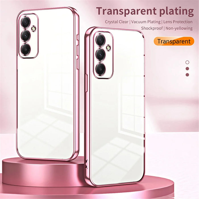 For Samsung Galaxy A34 5G Phone Cover Electroplated Precision Hole TPU Case - Pink - 3