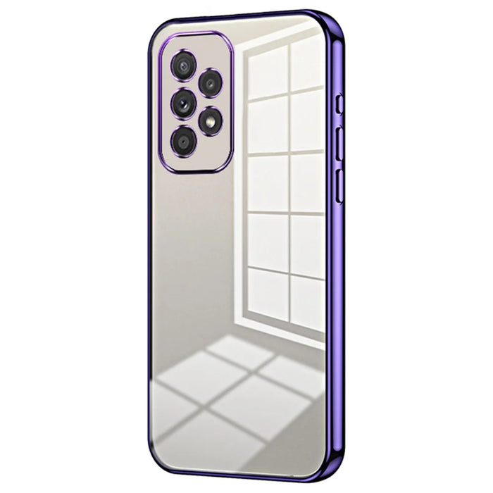 For Samsung Galaxy A33 5G TPU Phone Case Electroplated Fine Hole Lens Protection - Purple - 1