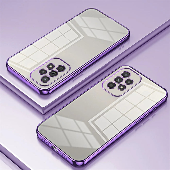 For Samsung Galaxy A33 5G TPU Phone Case Electroplated Fine Hole Lens Protection - Purple - 2
