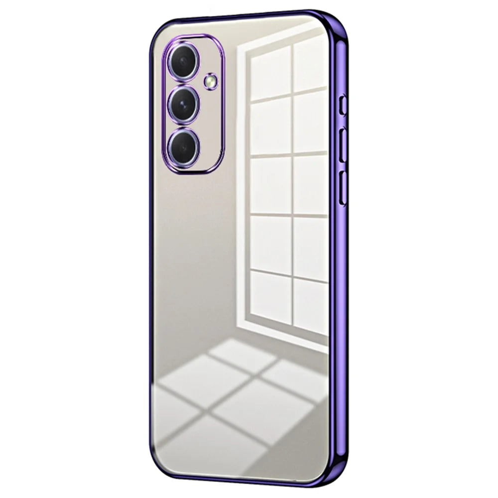 For Samsung Galaxy A54 5G Phone Case Precision Electroplated TPU Cover - Purple - 1
