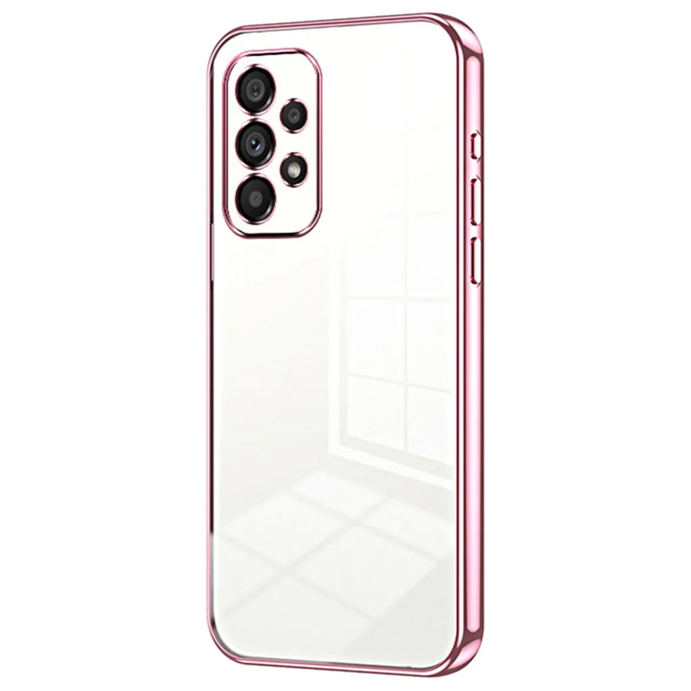 For Samsung Galaxy A53 5G TPU Phone Case with Electroplated Frame - Pink - 1