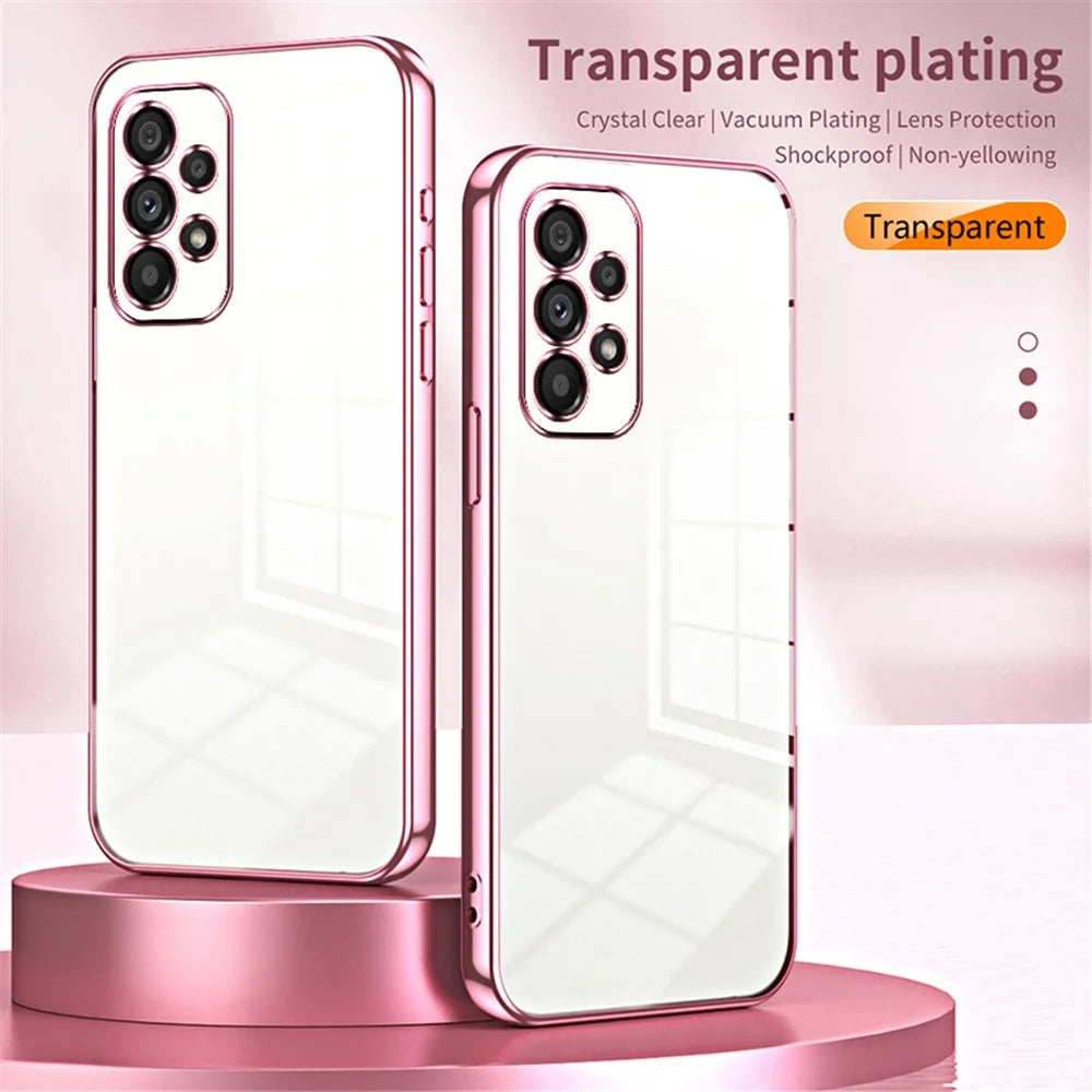 For Samsung Galaxy A53 5G TPU Phone Case with Electroplated Frame - Pink - 3