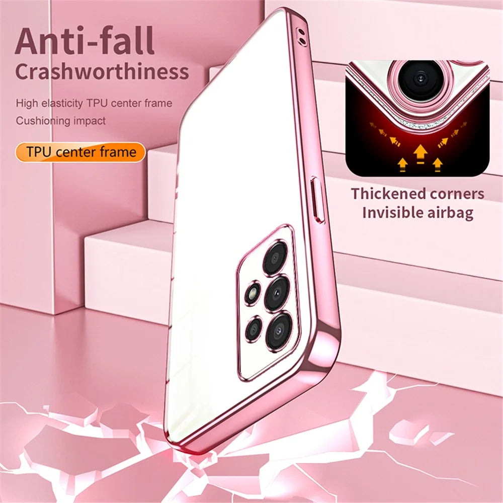 For Samsung Galaxy A13 4G TPU Case with Precision Holes Electroplated Edge - Purple - 7