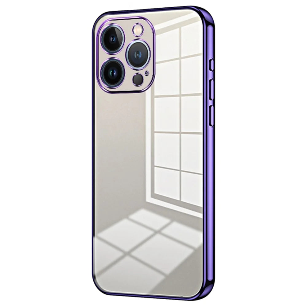 For iPhone 13 Pro Soft TPU Phone Case Precision Lens Cutouts - Purple - 1