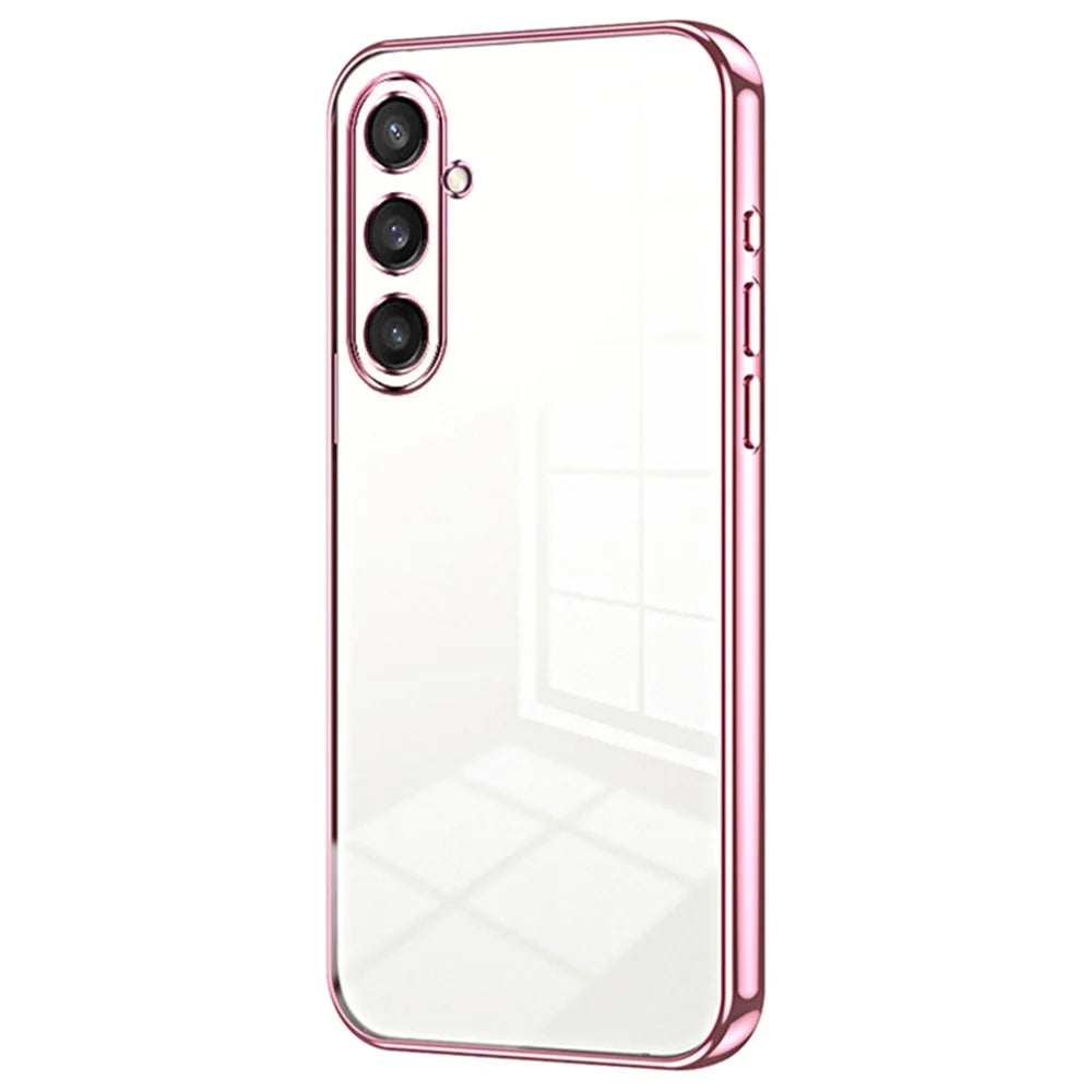 For Samsung Galaxy S23 FE TPU Phone Cover Electroplated Precision Case - Pink - 1