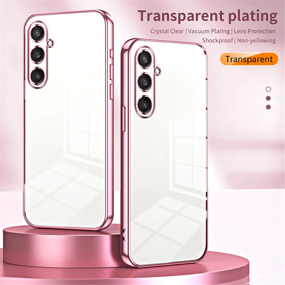 For Samsung Galaxy S23 FE TPU Phone Cover Electroplated Precision Case - Pink - 3