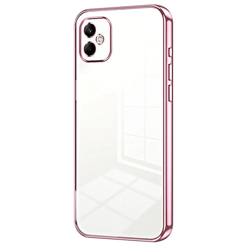 For Samsung Galaxy A05 4G Electroplate TPU Case Precision Cutouts Phone Cover - Pink - 1