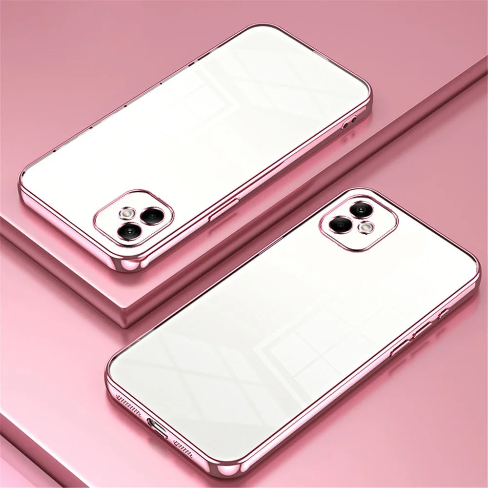 For Samsung Galaxy A05 4G Electroplate TPU Case Precision Cutouts Phone Cover - Pink - 2