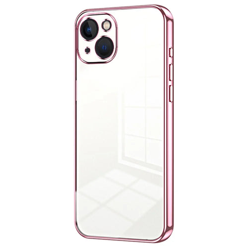 For iPhone 13 Shockproof Case Electroplating TPU Phone Cover - Pink - 1