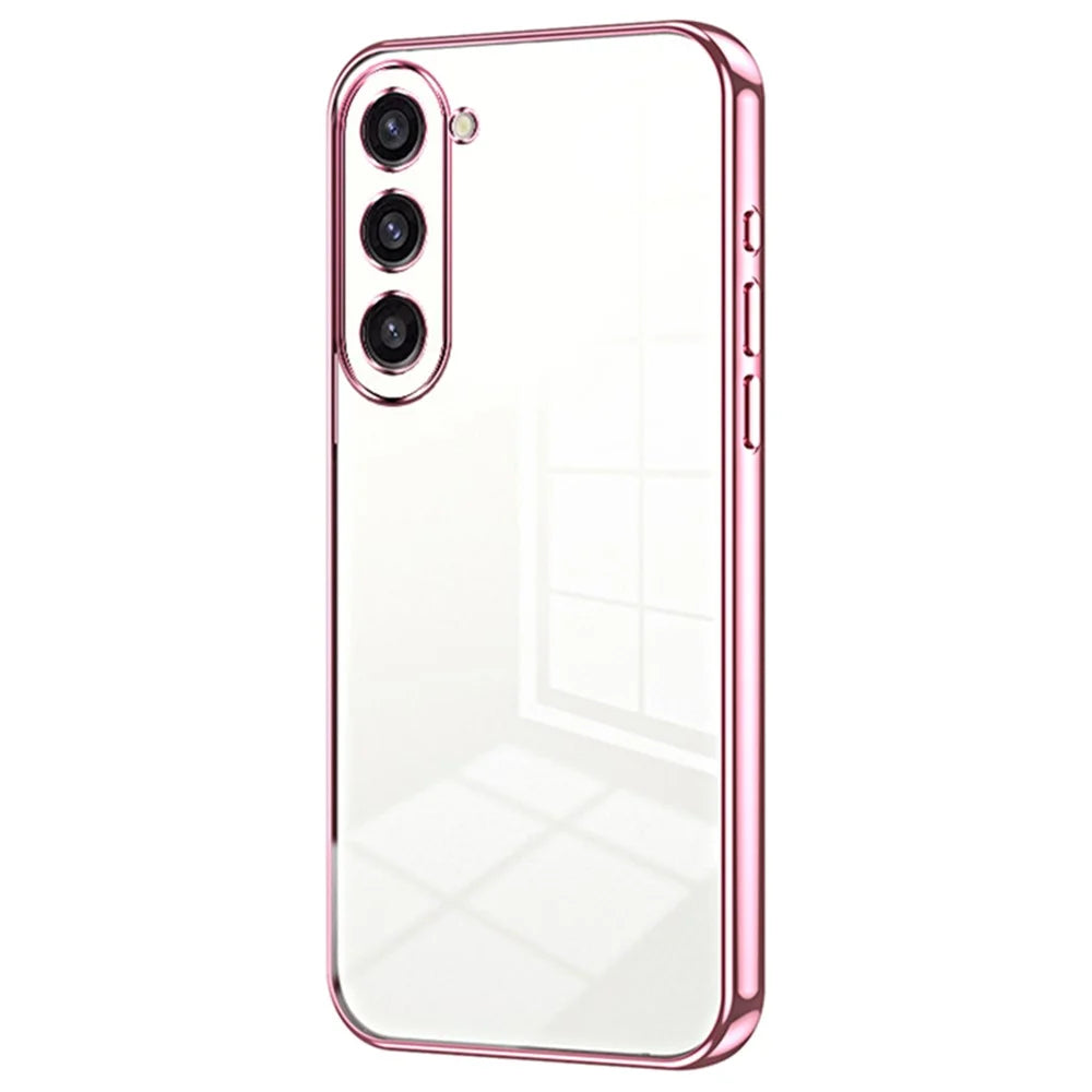 For Samsung Galaxy S23+ Protective Case Electroplating TPU Phone Cover - Pink - 1