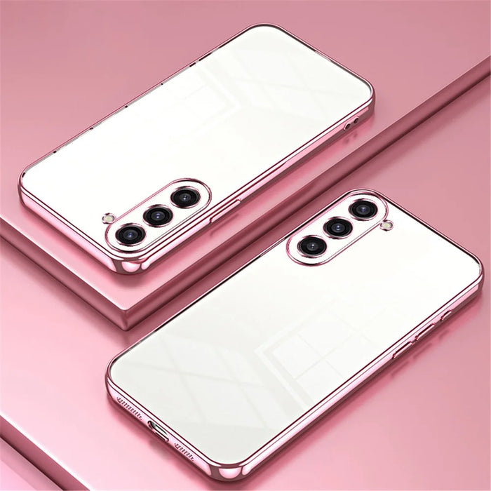 For Samsung Galaxy S23+ Protective Case Electroplating TPU Phone Cover - Pink - 2
