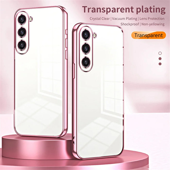 For Samsung Galaxy S23+ Protective Case Electroplating TPU Phone Cover - Pink - 3