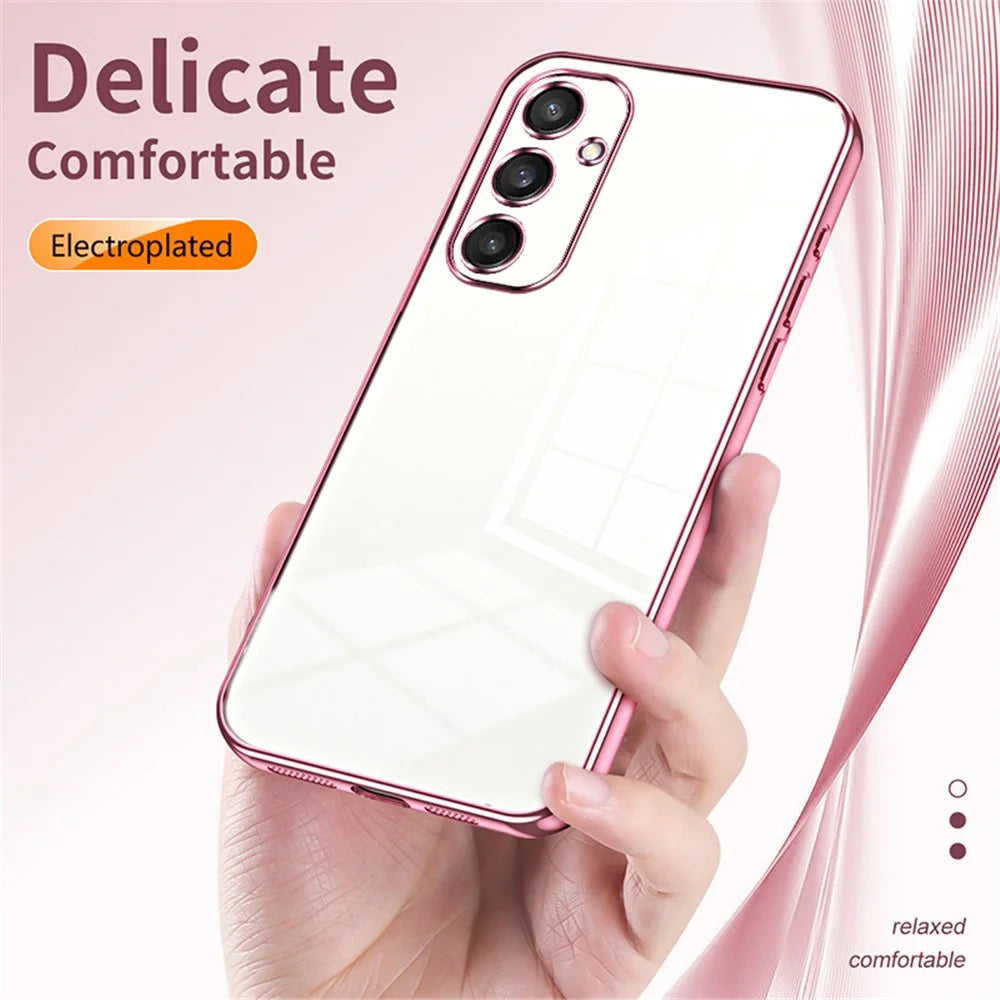 For Samsung Galaxy S24 Electroplating Case Anti-Fall TPU Phone Cover - Pink - 6
