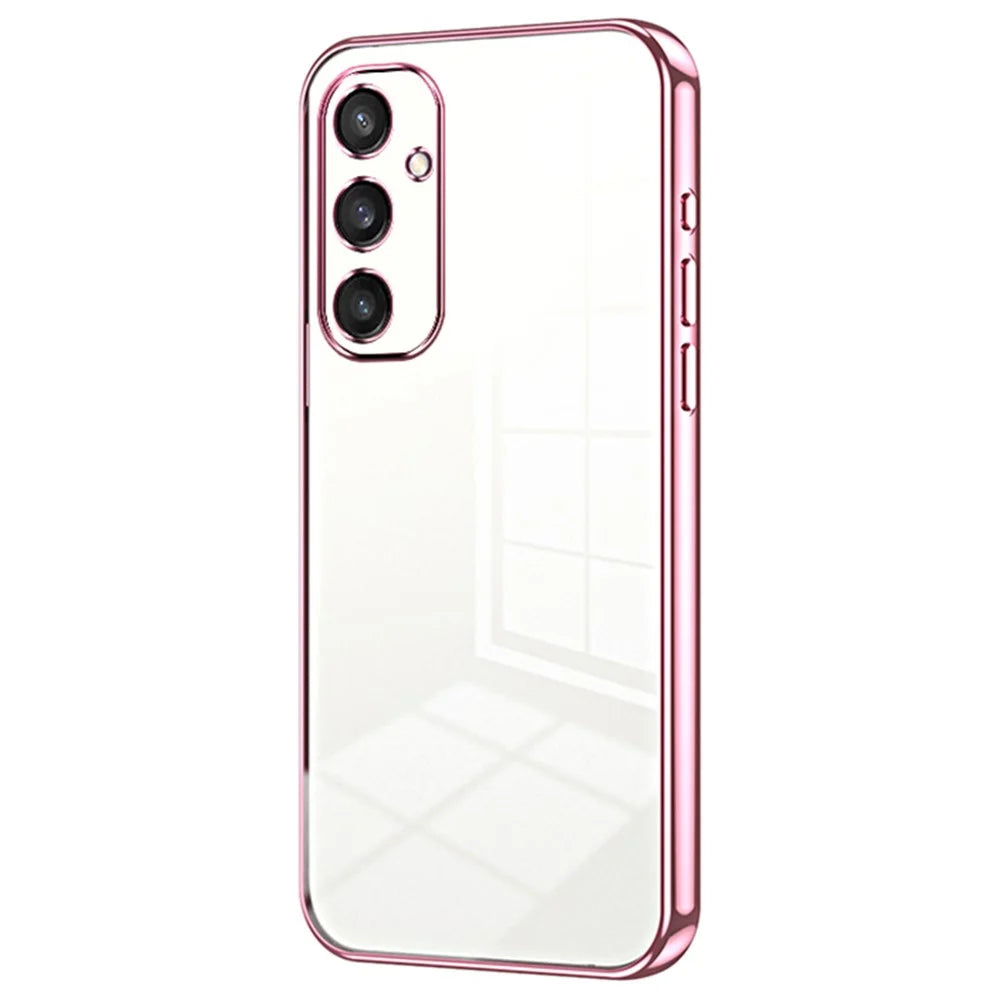 For Samsung Galaxy S24+ Case Electroplated Anti-Drop TPU Phone Protector - Pink - 1