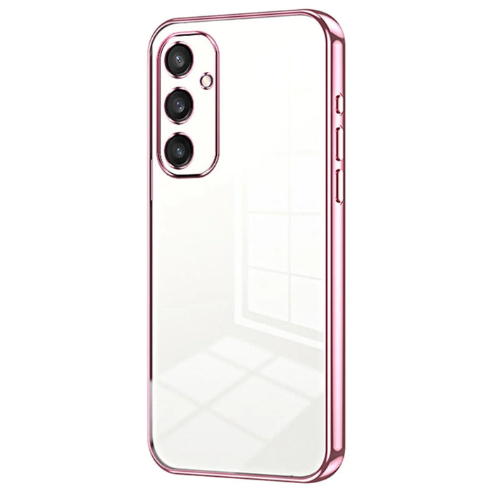 For Samsung Galaxy S24+ Case Electroplated Anti-Drop TPU Phone Protector - Pink - 1